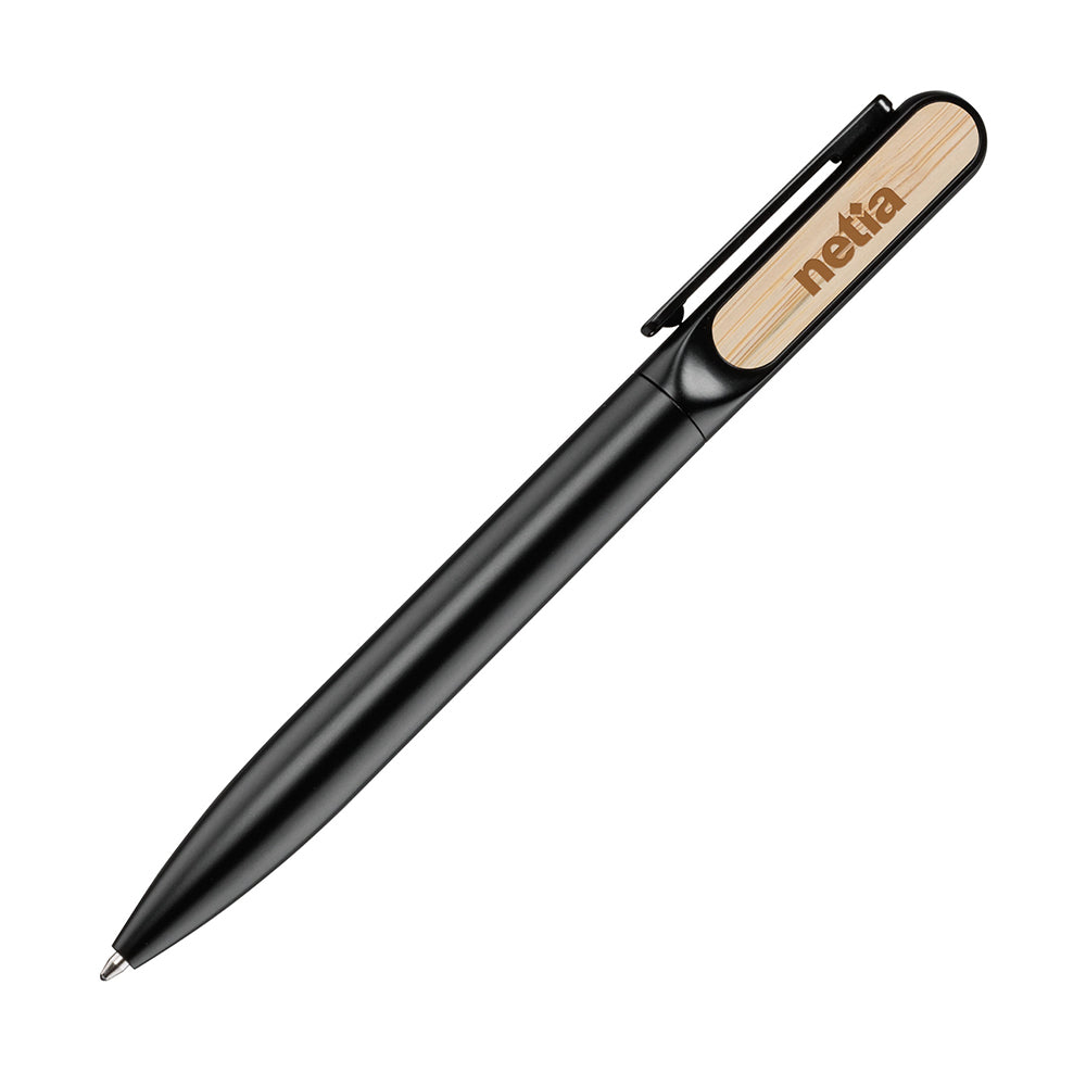 Customized hayden aluminum ball pen in black.