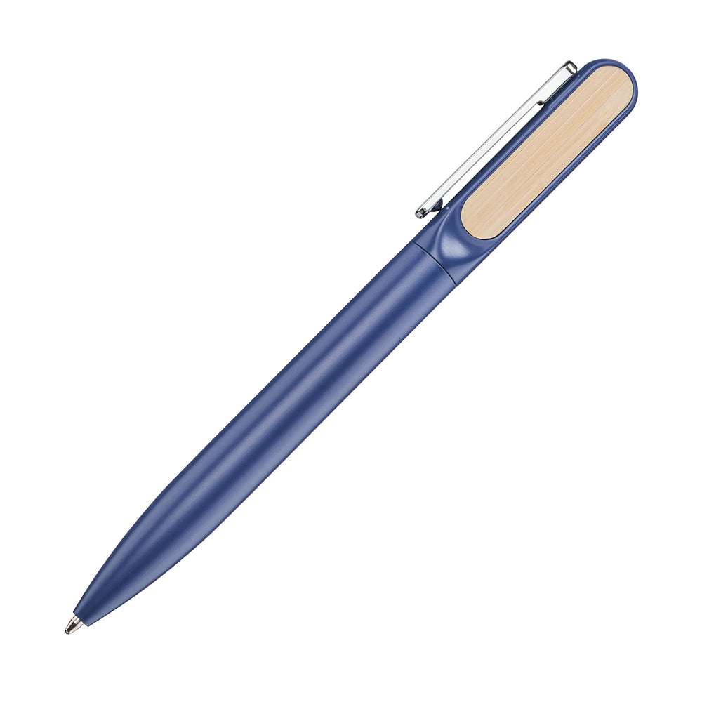 Customized hayden aluminum ball pen in blue.
