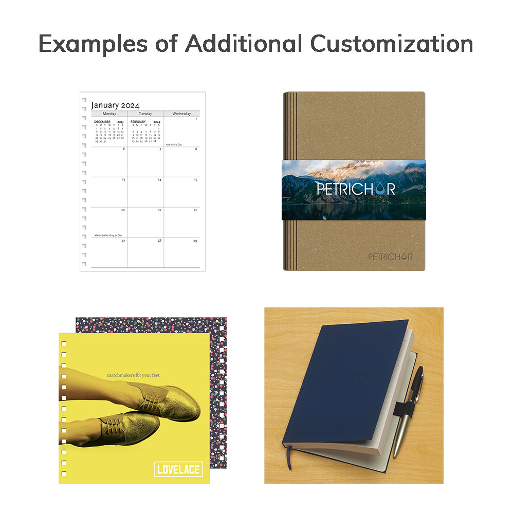 8.5"x11" Large Deluxe EcoBook Notebook - Recycled Materials - Made in USA customization.