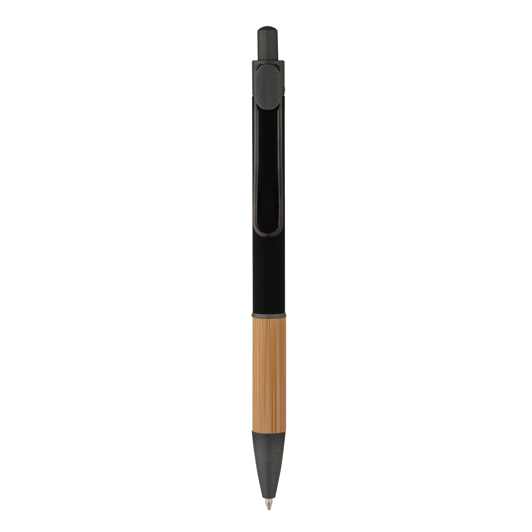 Customized manoa ballpoint bamboo pen in black.