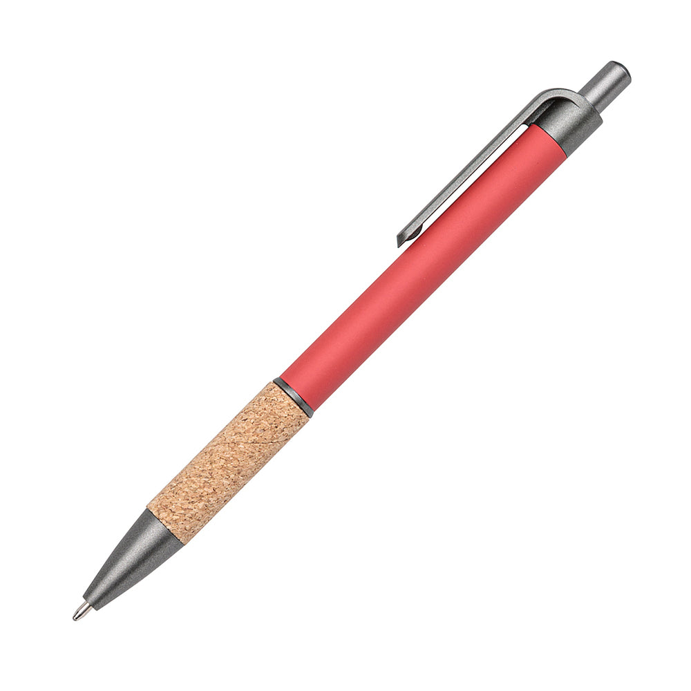 Customized otto aluminum cork pen in red.