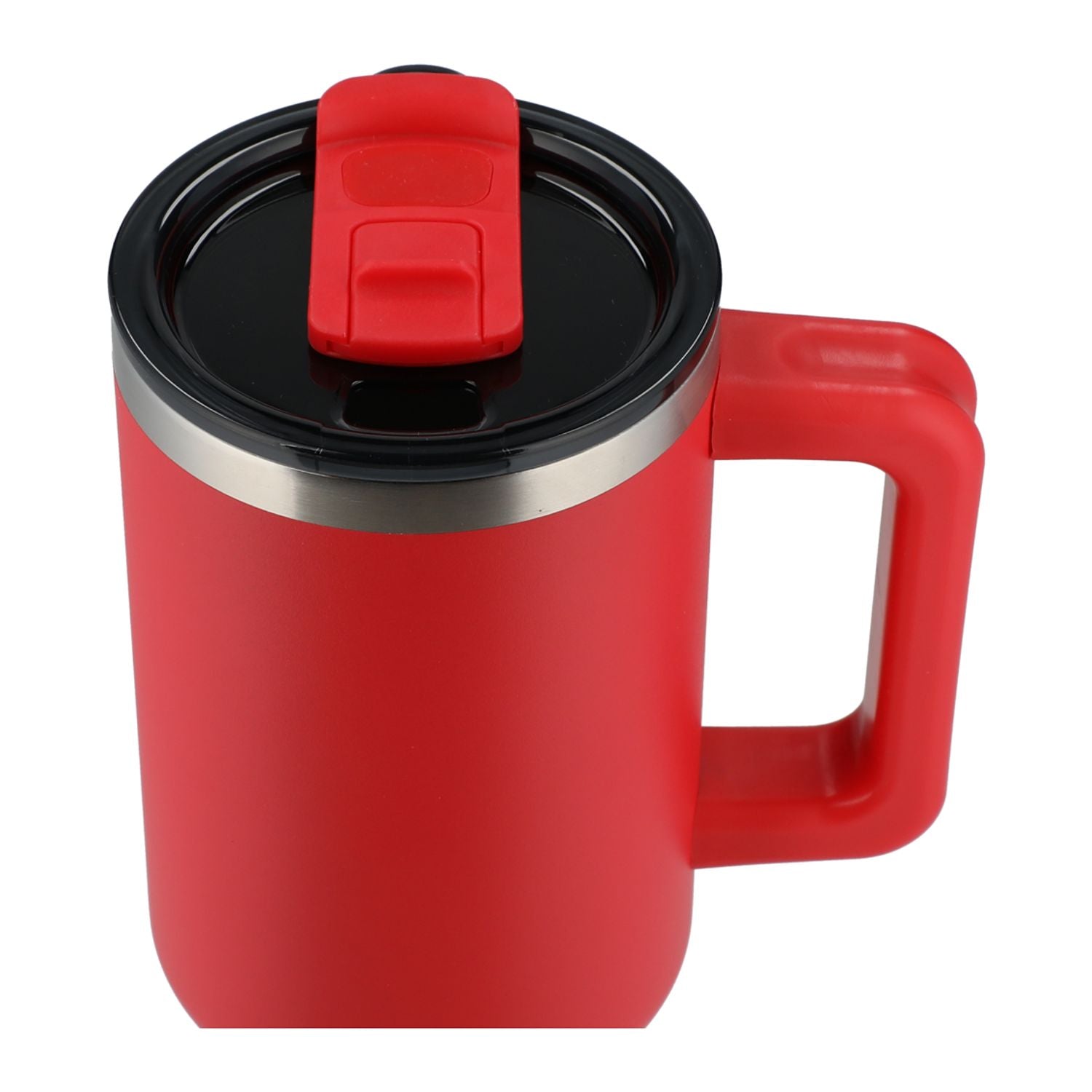 Customized Pinnacle 40 oz Recycled stainless steel  Vacuum Insulated Tumbler closeup of lid.