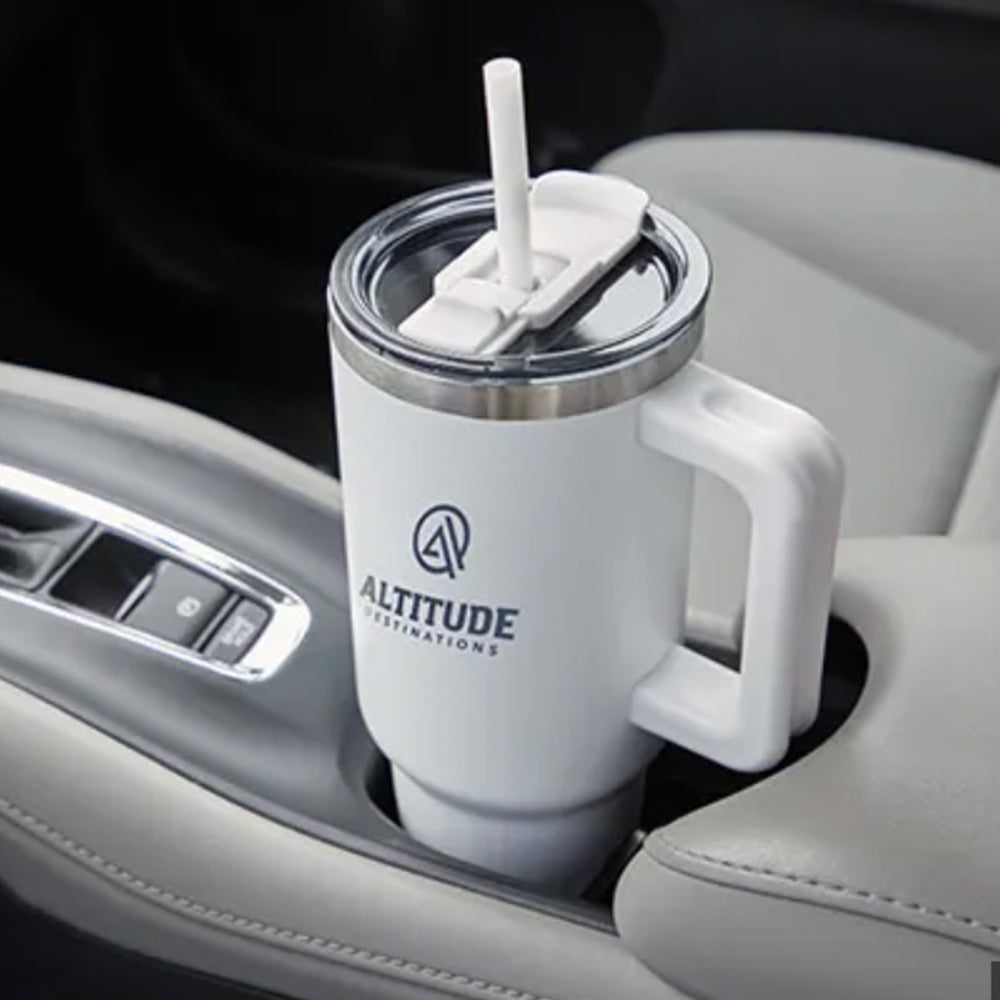 Customized Pinnacle 40 oz Recycled stainless steel  Vacuum Insulated Tumbler with Straw