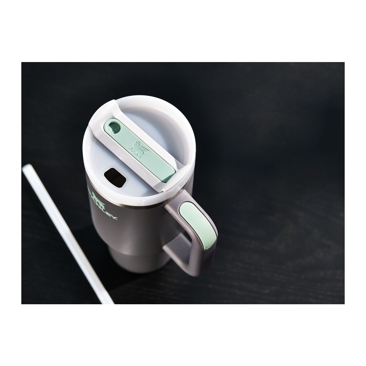 Customized Stanley Quencher H2.0 recycled stainless steel 40 oz insulated tumbler eco-friendly.