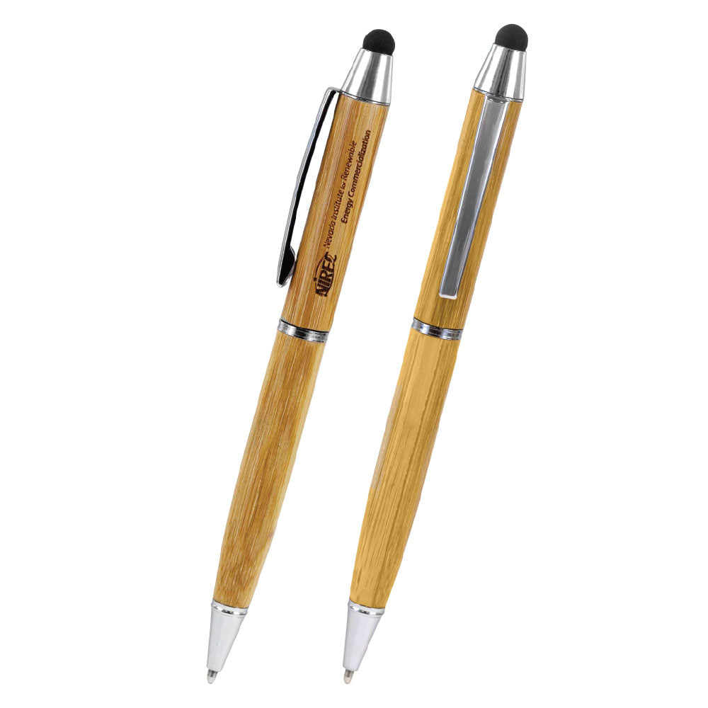 Customized veranda bamboo stylus ballpoint pen.
