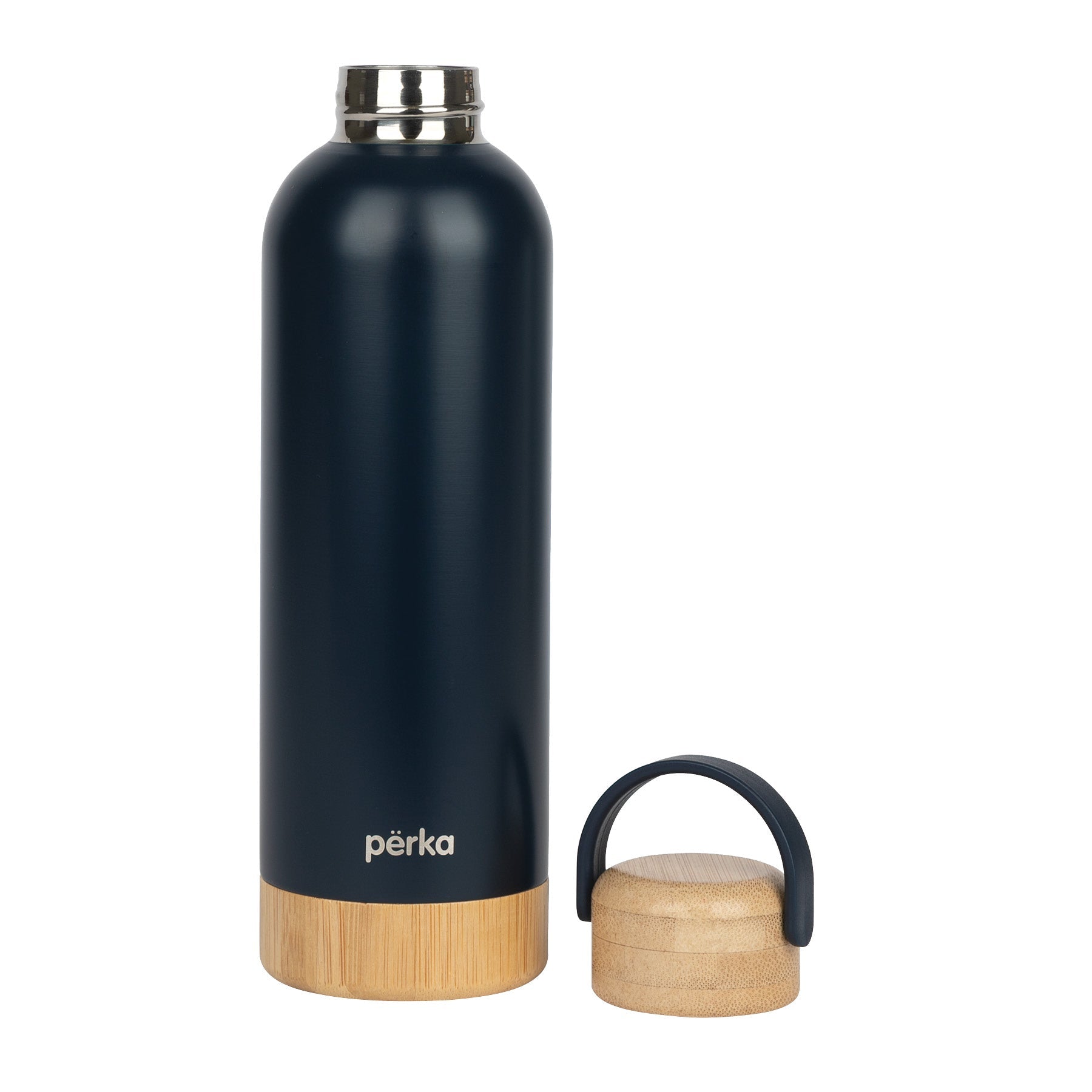 18 oz Perka® Dresden Double Wall, Stainless Steel Water Bottle in navy.