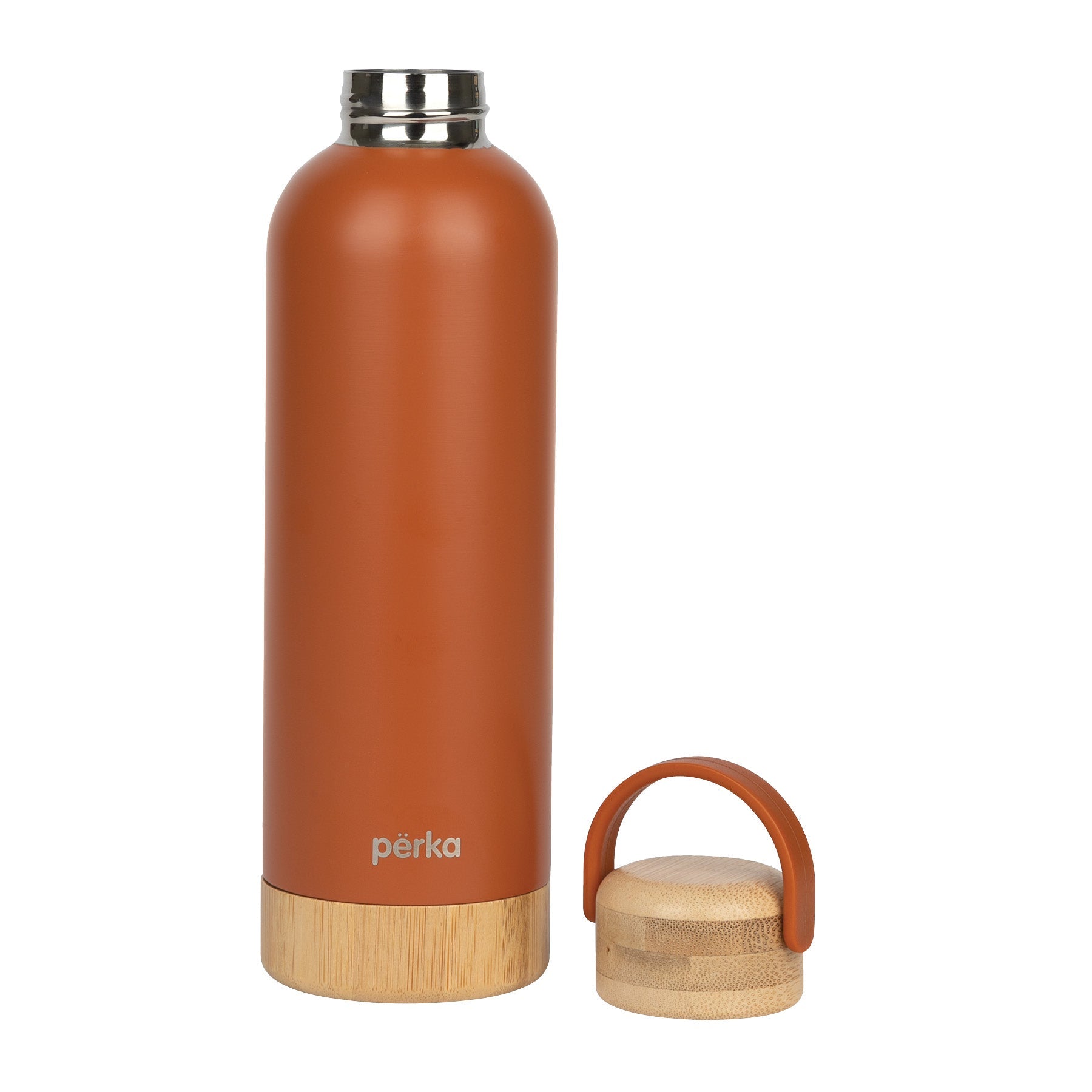 18 oz Perka® Dresden Double Wall, Stainless Steel Water Bottle in red.