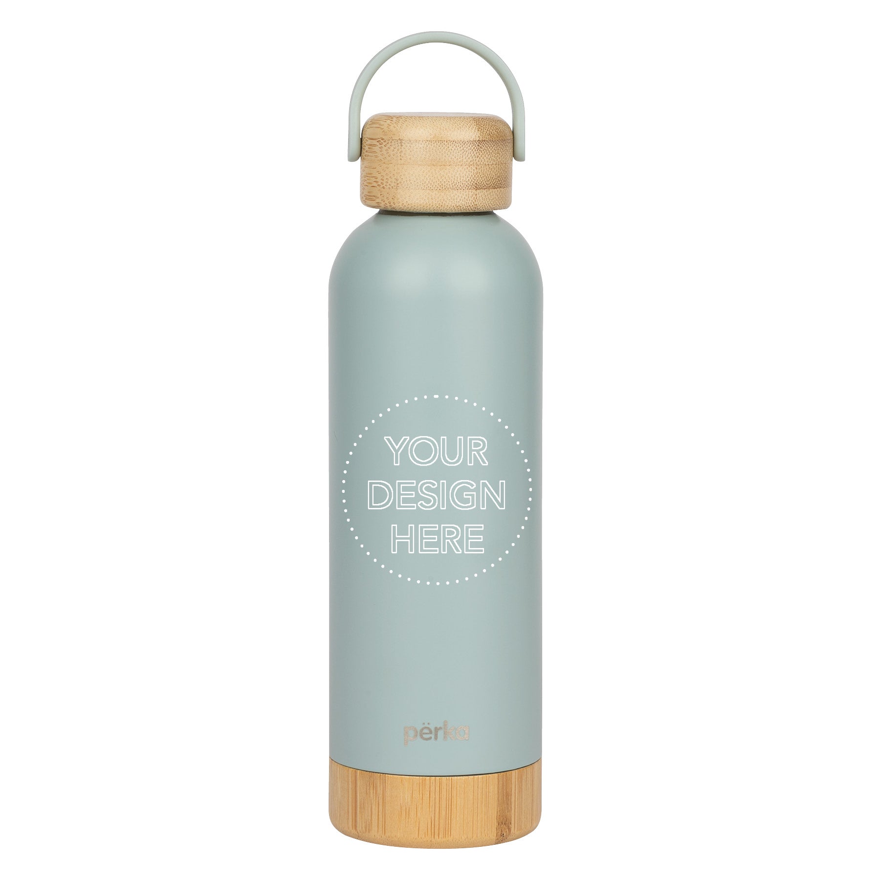 18 oz Perka® Dresden Double Wall, Stainless Steel Water Bottle in blue.