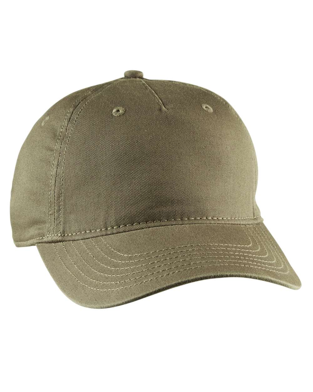 Customizable Econscious Organic Cotton 5-Panel Unstructured Baseball Hat in green.