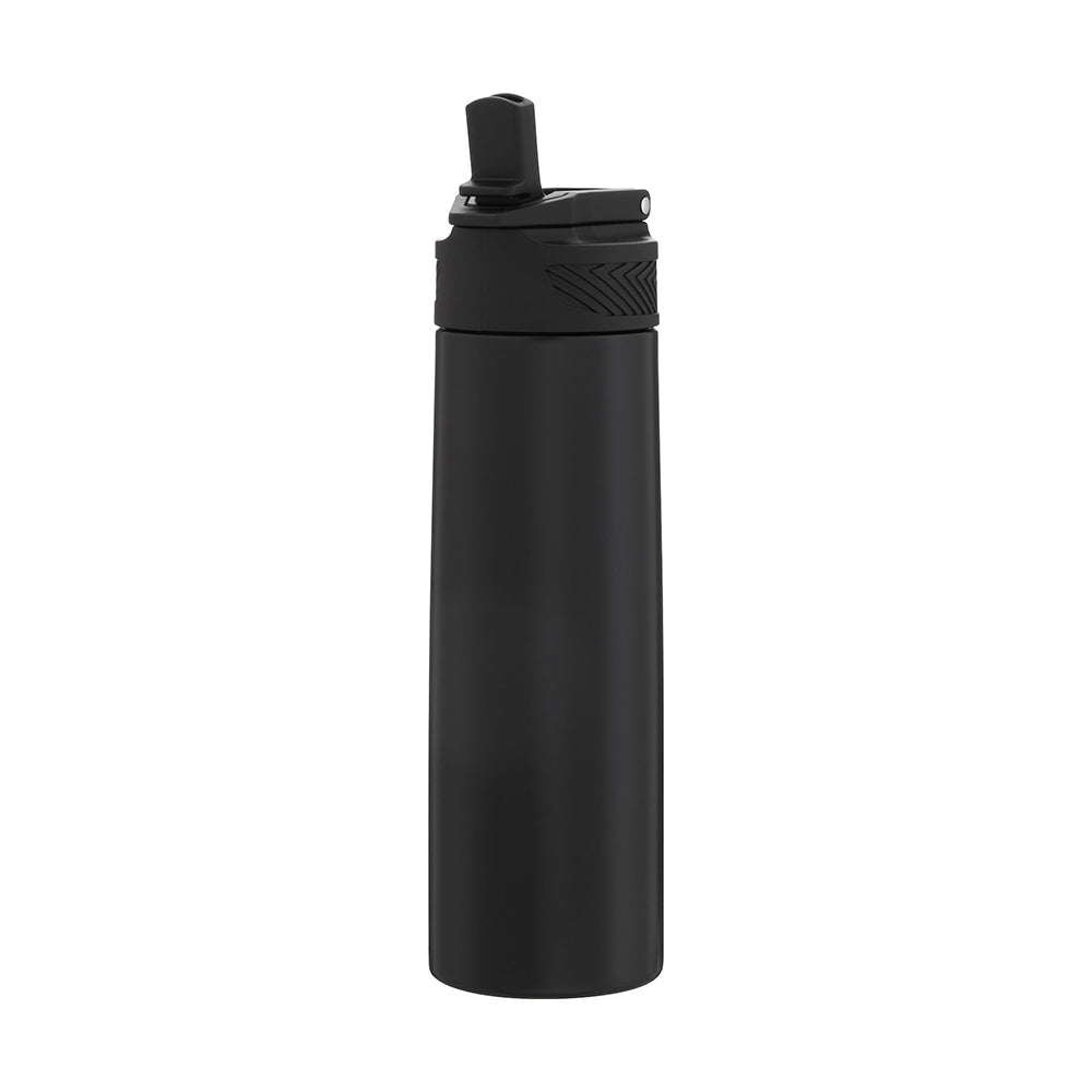 Customizable h2go® 24 oz Watson Recycled Stainless Steel Bottle in black.