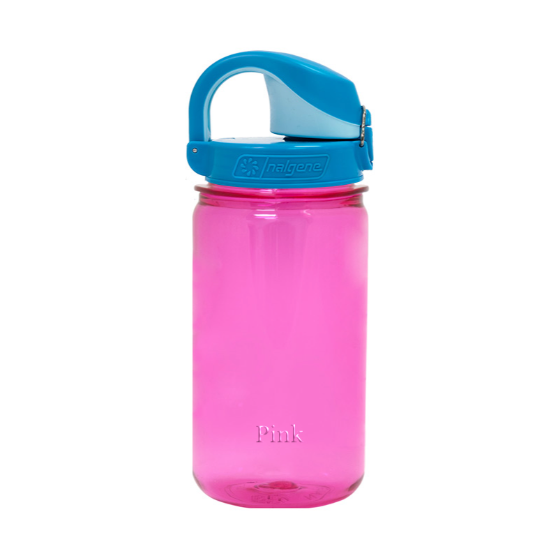 Customizable Nalgene 12 ounce On-the-Fly water bottle in pink.