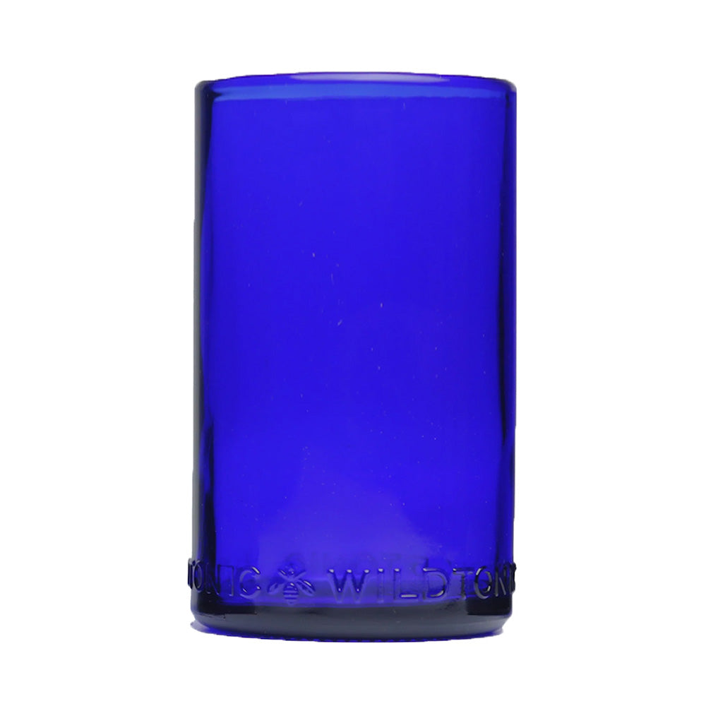 Customizable Recycled Refresh Glass 16 oz Singlet in cobalt blue
