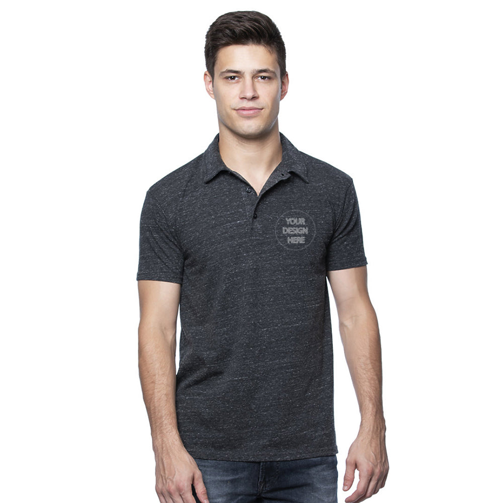 Royal Apparel Unisex Eco Triblend Polo gray with logo