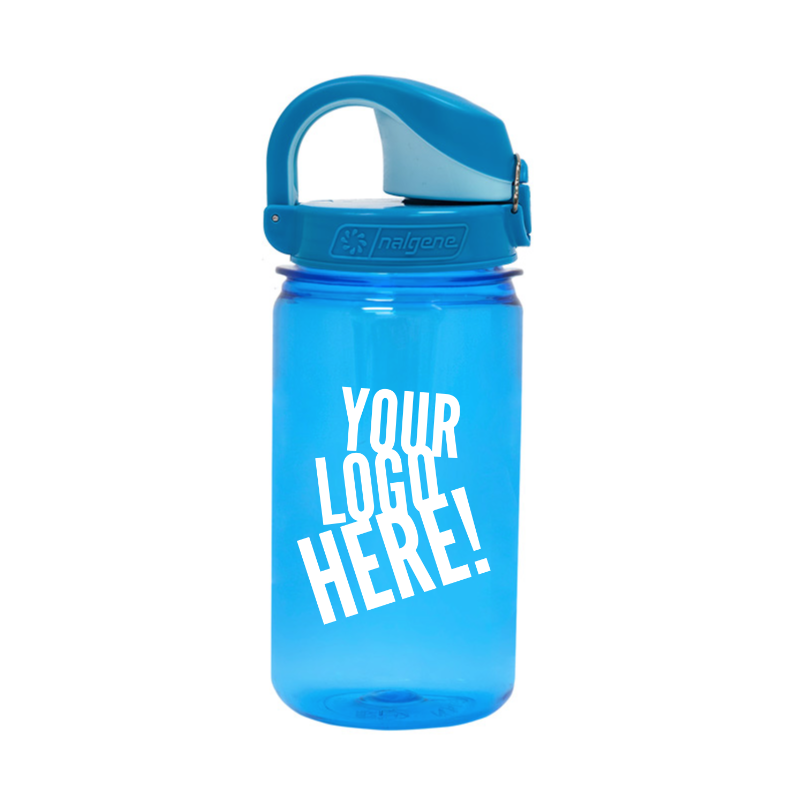 Customizable Nalgene 12 ounce On-the-Fly water bottle in slate blue.