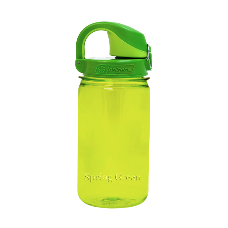 Customizable Nalgene 12 ounce On-the-Fly water bottle in spring green.