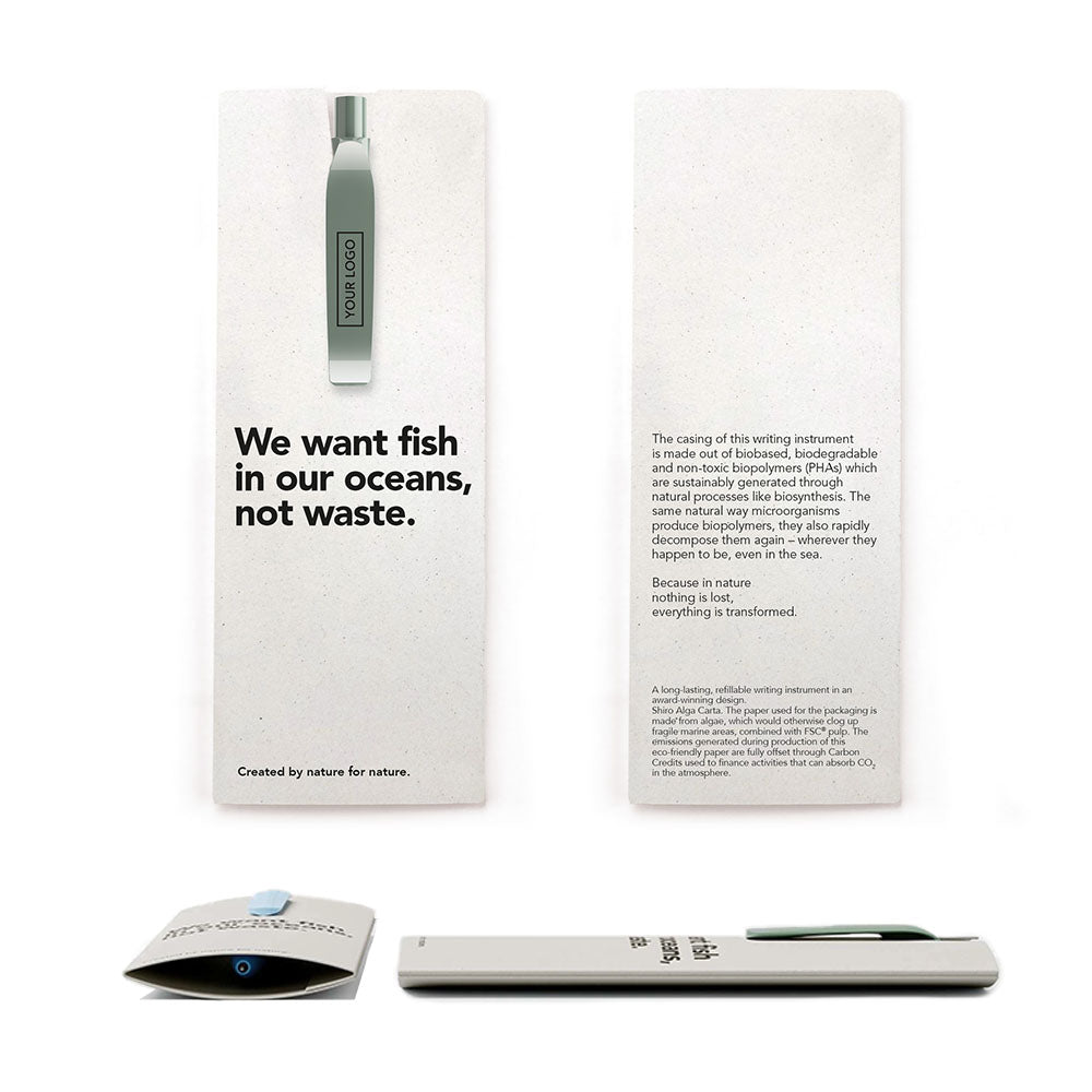 Customizable prodir DS8 biodegradable pen in packaging.
