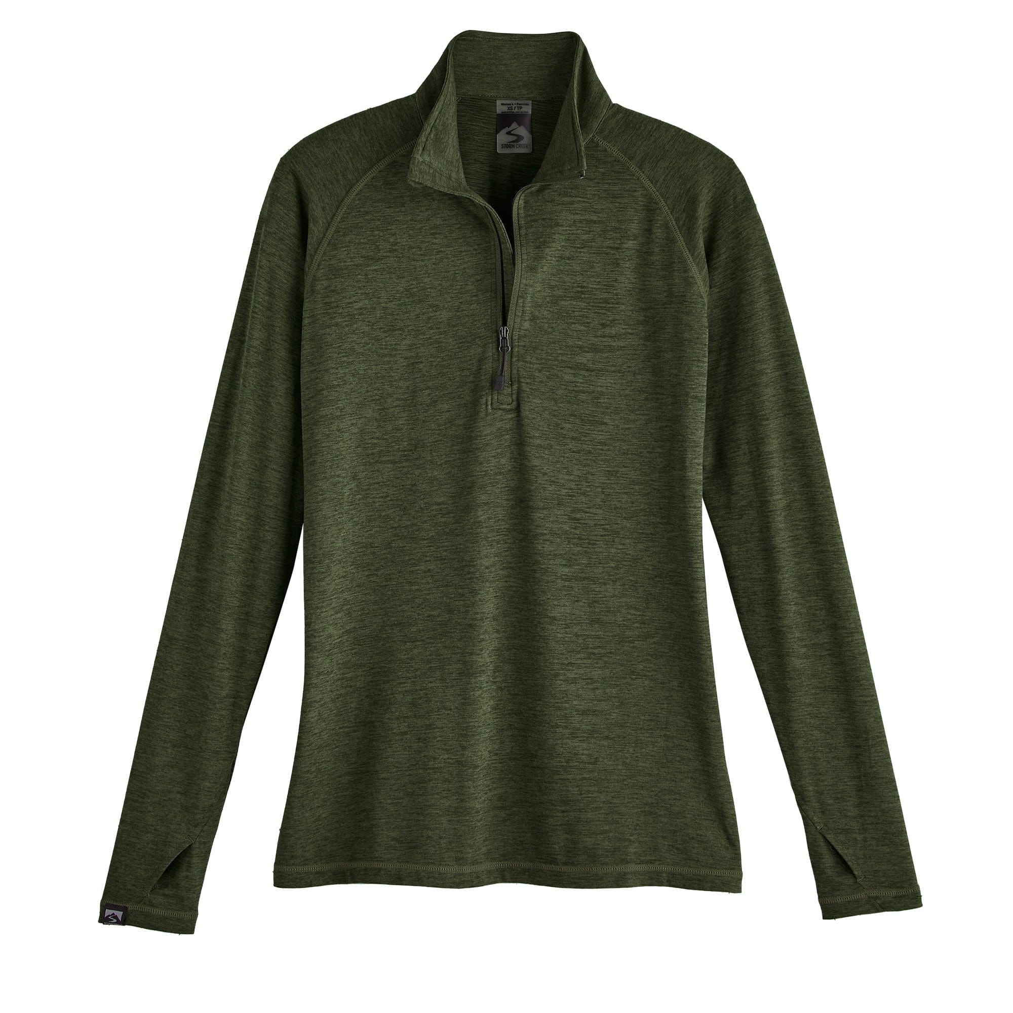 Storm Creek® Women's Recycled Pacesetter Quarter Zip in green.