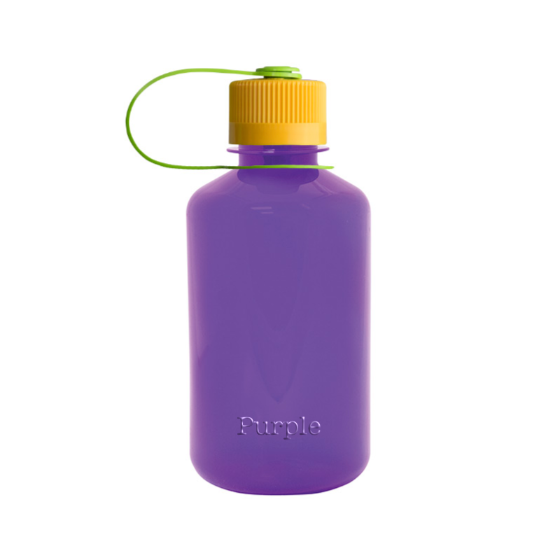 Customizable 16 ounce narrow-mouth Nalgene Sustain bottle in Purple.