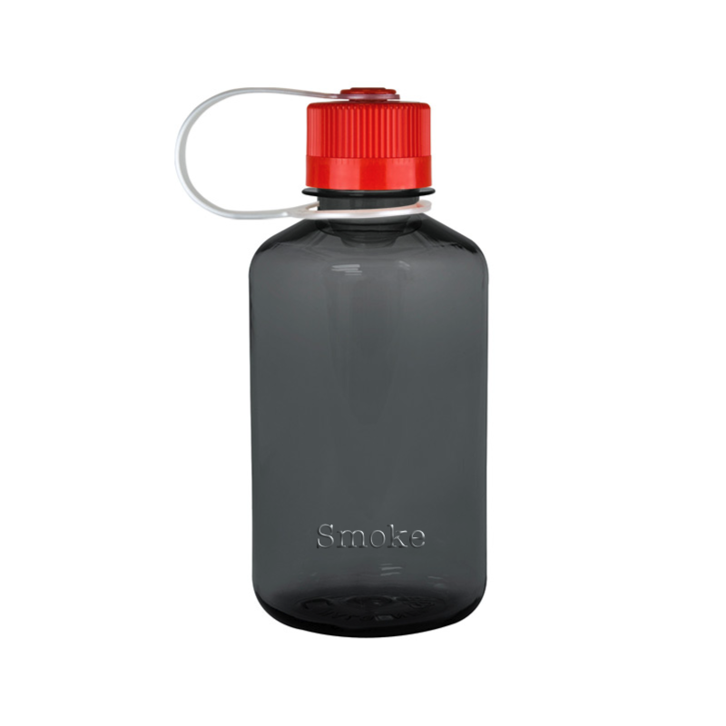 Customizable 16 ounce narrow-mouth Nalgene Sustain bottle in Smoke.