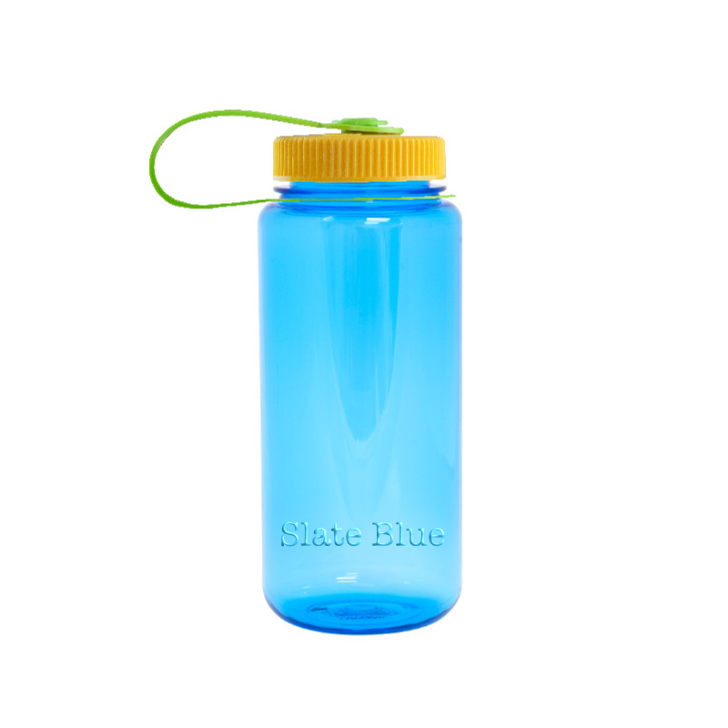 Customizable 16 ounce wide-mouth Nalgene Sustain bottle in Slate Blue.