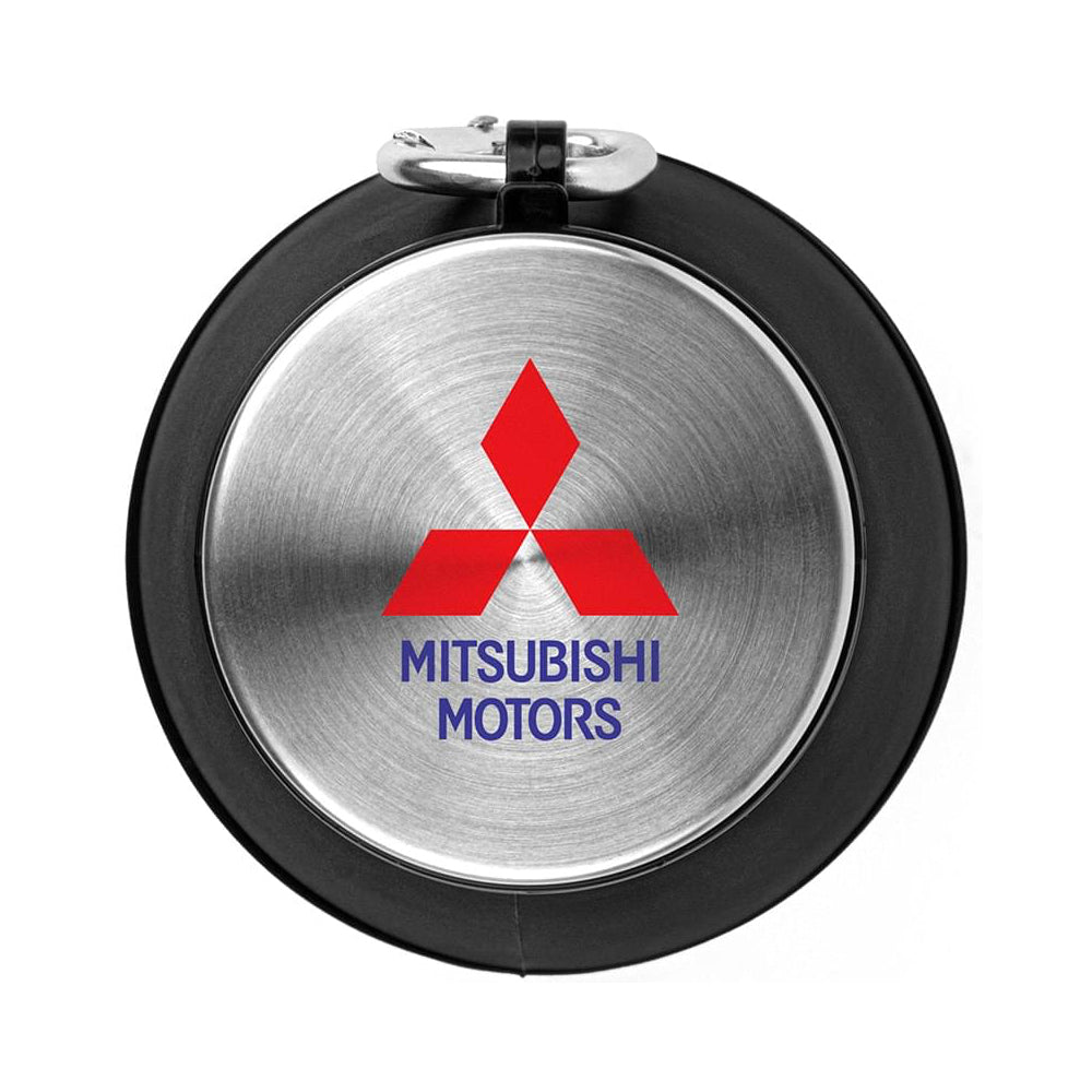 20 oz. The Whirlwind Collapsible Silicone Water Bottle in black with customized lid.