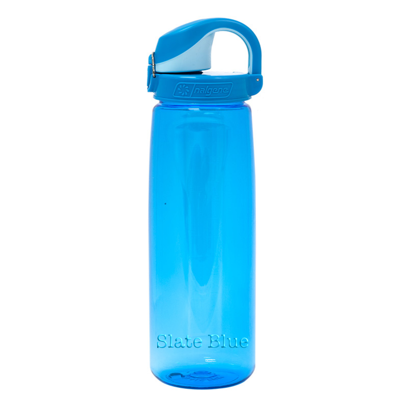 Customizable 24 ounce Nalgene Sustain On-the-Fly bottle in Slate Blue.