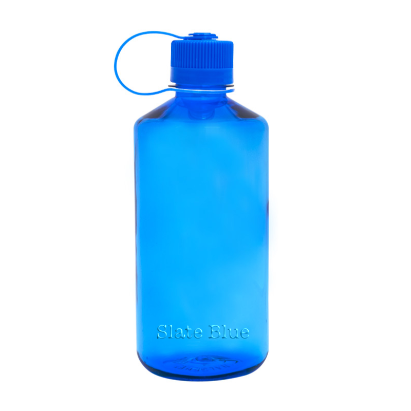 Customizable 32 ounce narrow-mouth Nalgene Sustain bottle in Slate Blue.