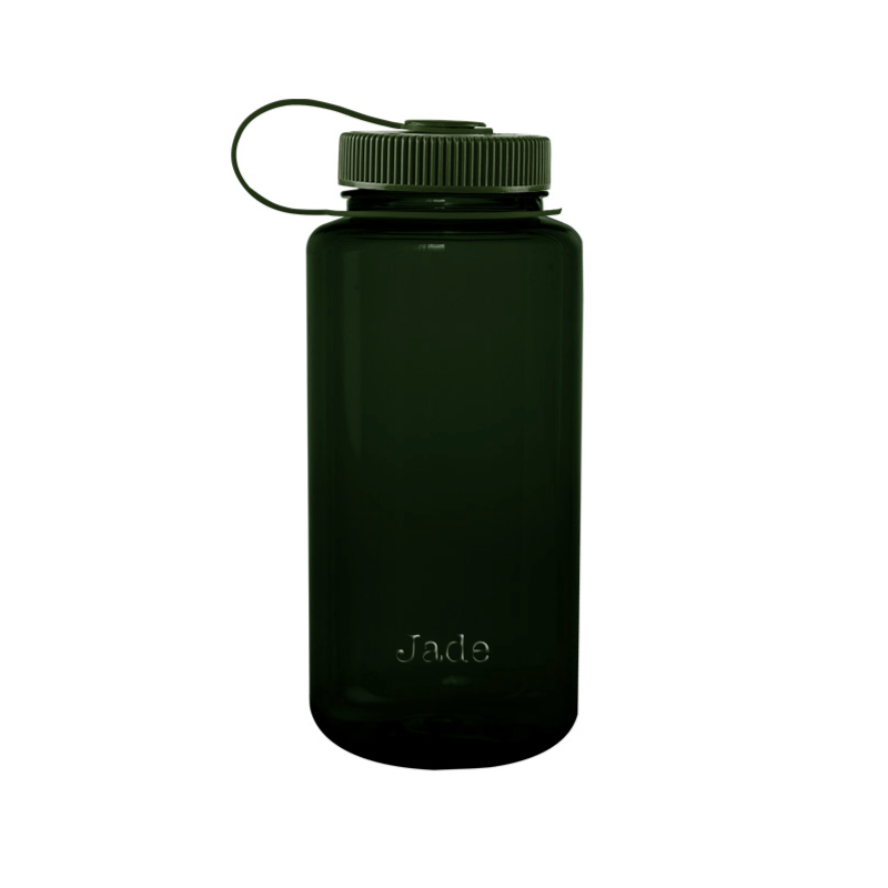 Customizable 32 ounce wide-mouth Nalgene Sustain bottle in Jade.