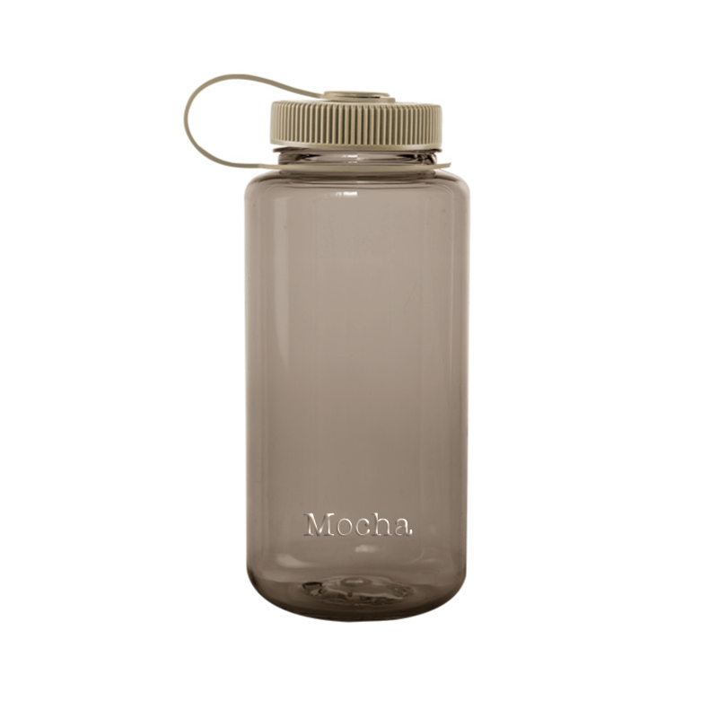 Customizable 32 ounce wide-mouth Nalgene Sustain bottle in Mocha.
