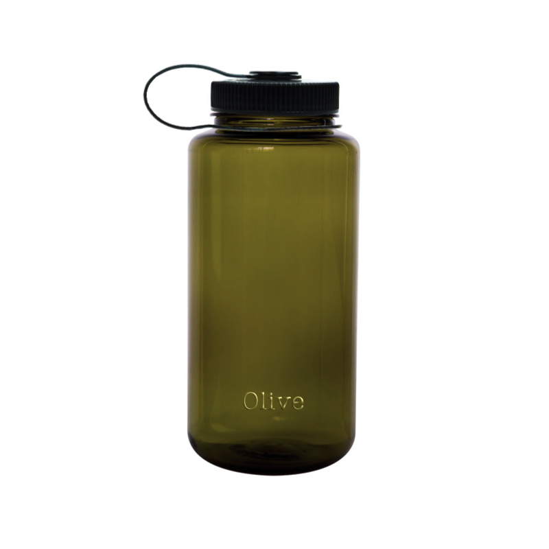 Customizable 32 ounce wide-mouth Nalgene Sustain bottle in Olive.