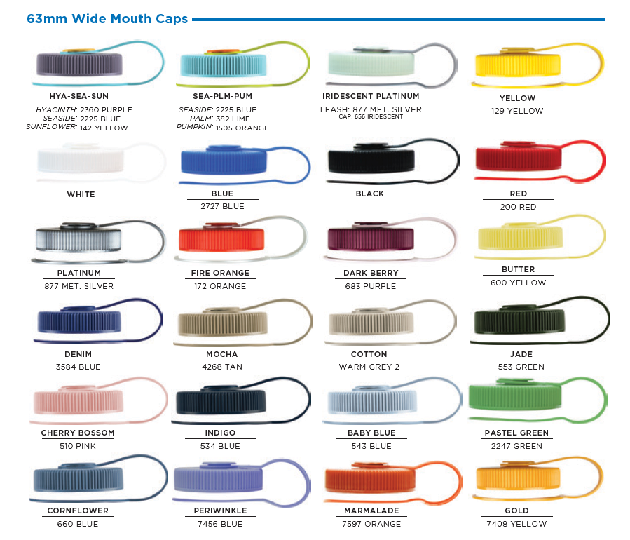 Lids for customizable Nalgene® 32 and 48 oz Wide-Mouth Sustain Bottles