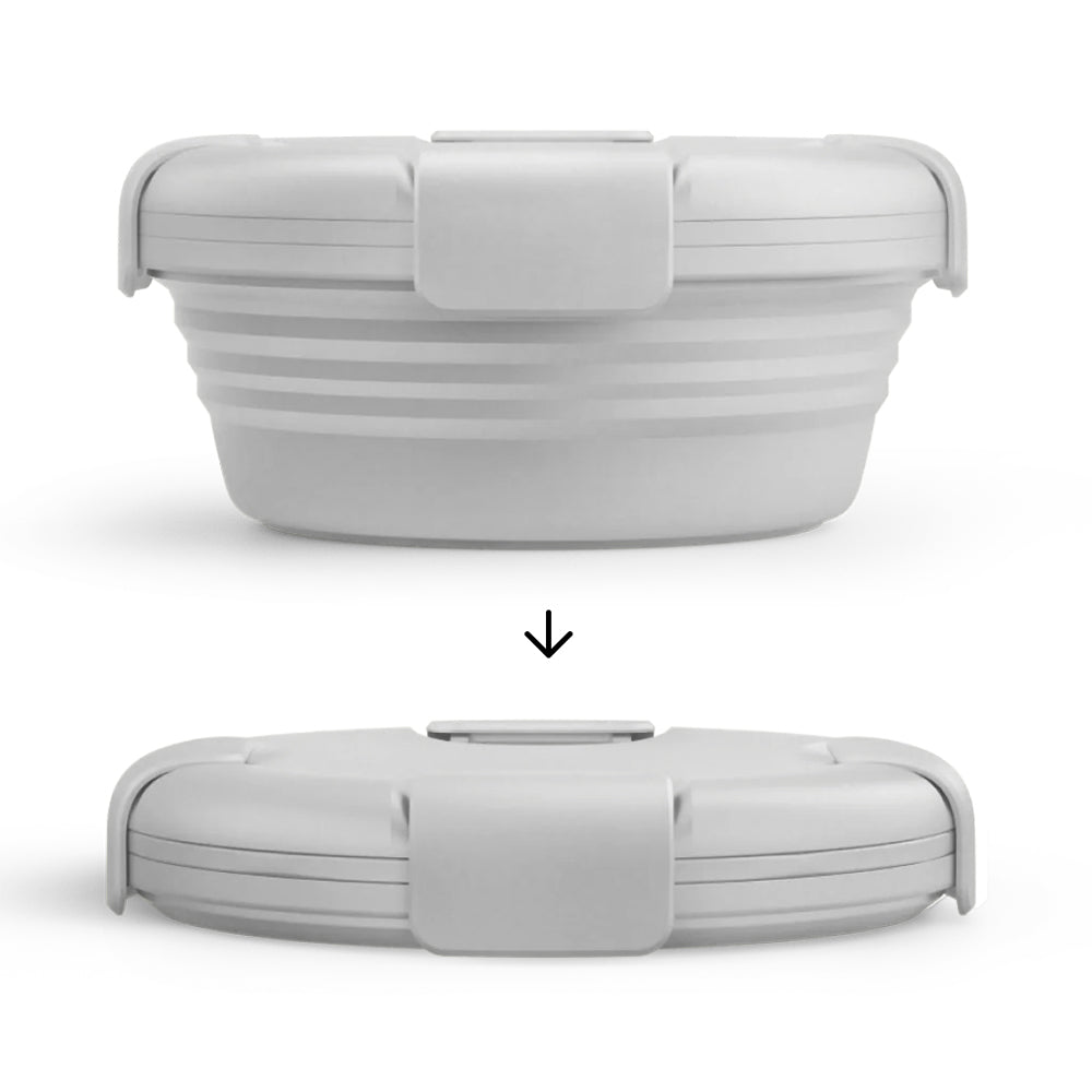 Stojo 36 oz Collapsible Bowl collapsed. 