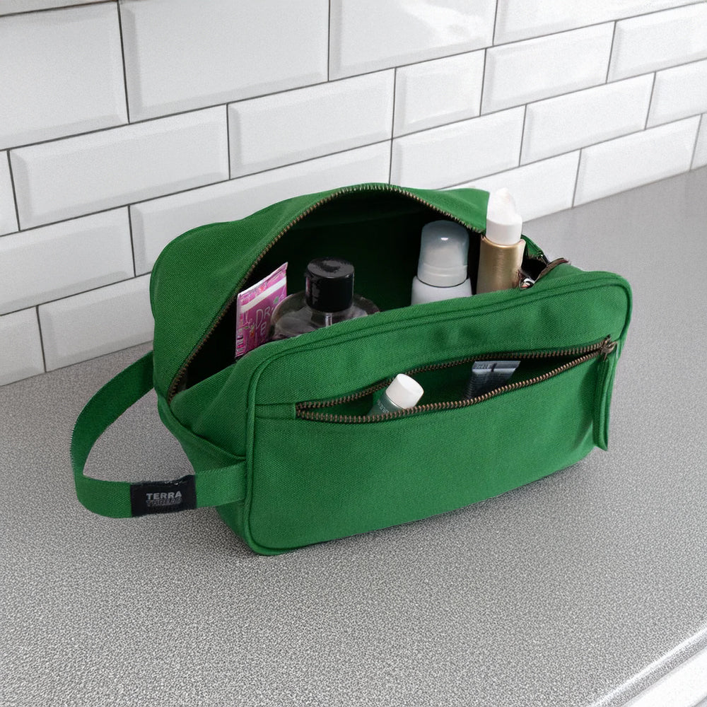 TERRA THREAD® - Canvas Toiletry Bag Sustainable GOTS & Fair Trade Certified