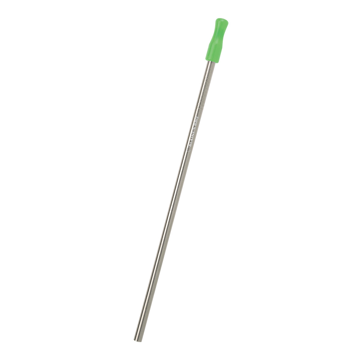 Customizable Stainless Steel Straw Kit with Cotton Pouch in green.