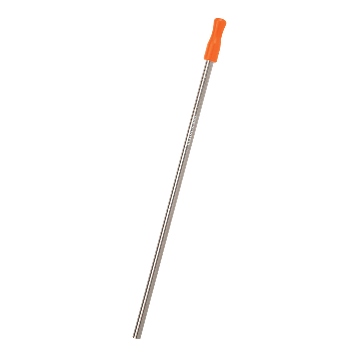 Customizable Stainless Steel Straw Kit with Cotton Pouch in orange.