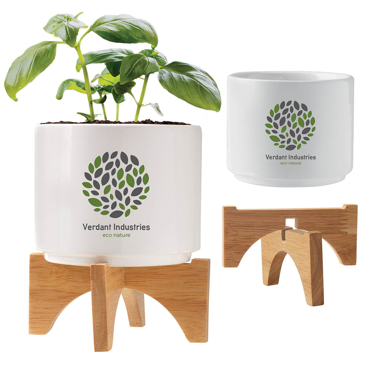 Ceramic and Bamboo Planter Kit