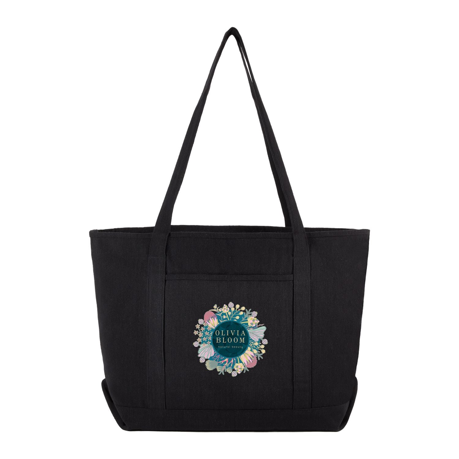 Customizable Repose 10oz Recycled Cotton Boat Tote in black