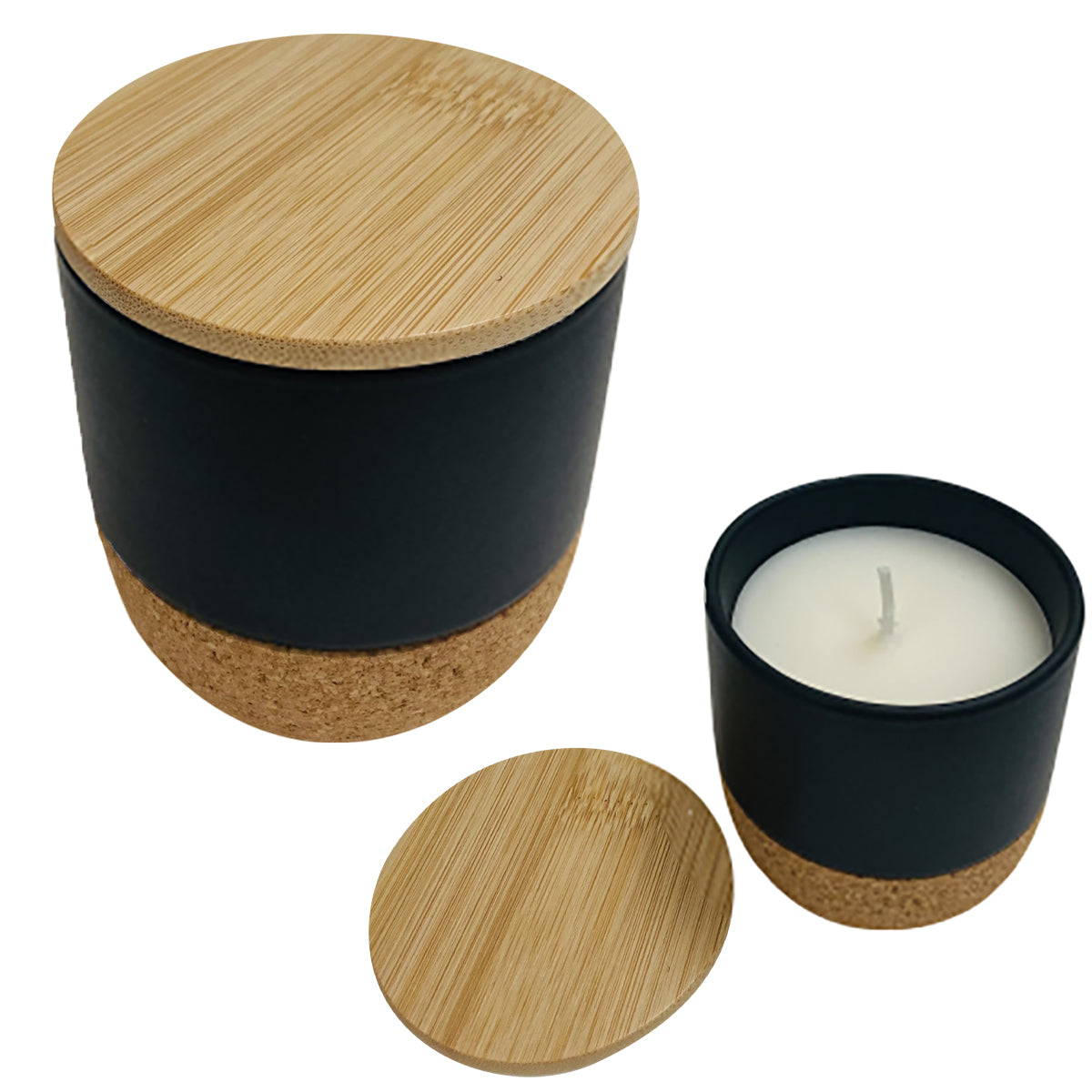 Santal Soy Wax Candle - Vanilla Scent in black