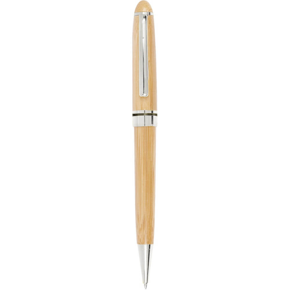 Customizable Bamboo Twist-Style Pen - Silver
