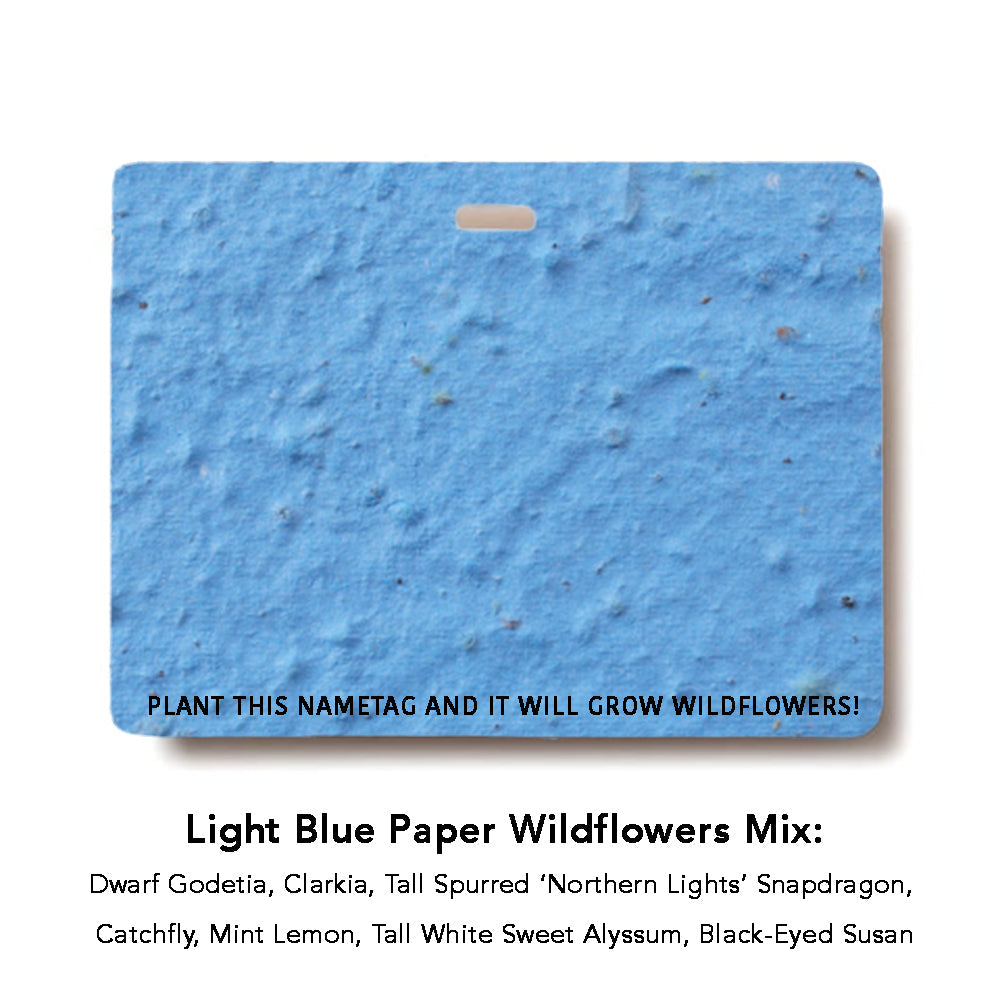 Seed Paper Name Badge wildflower blue paperColor Seed Paper Name Badge in blue