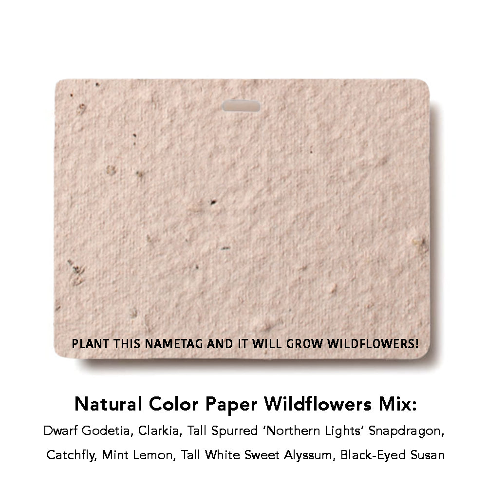 Seed Paper Name Badge wildflower natural colorColor Seed Paper Name Badge in natural