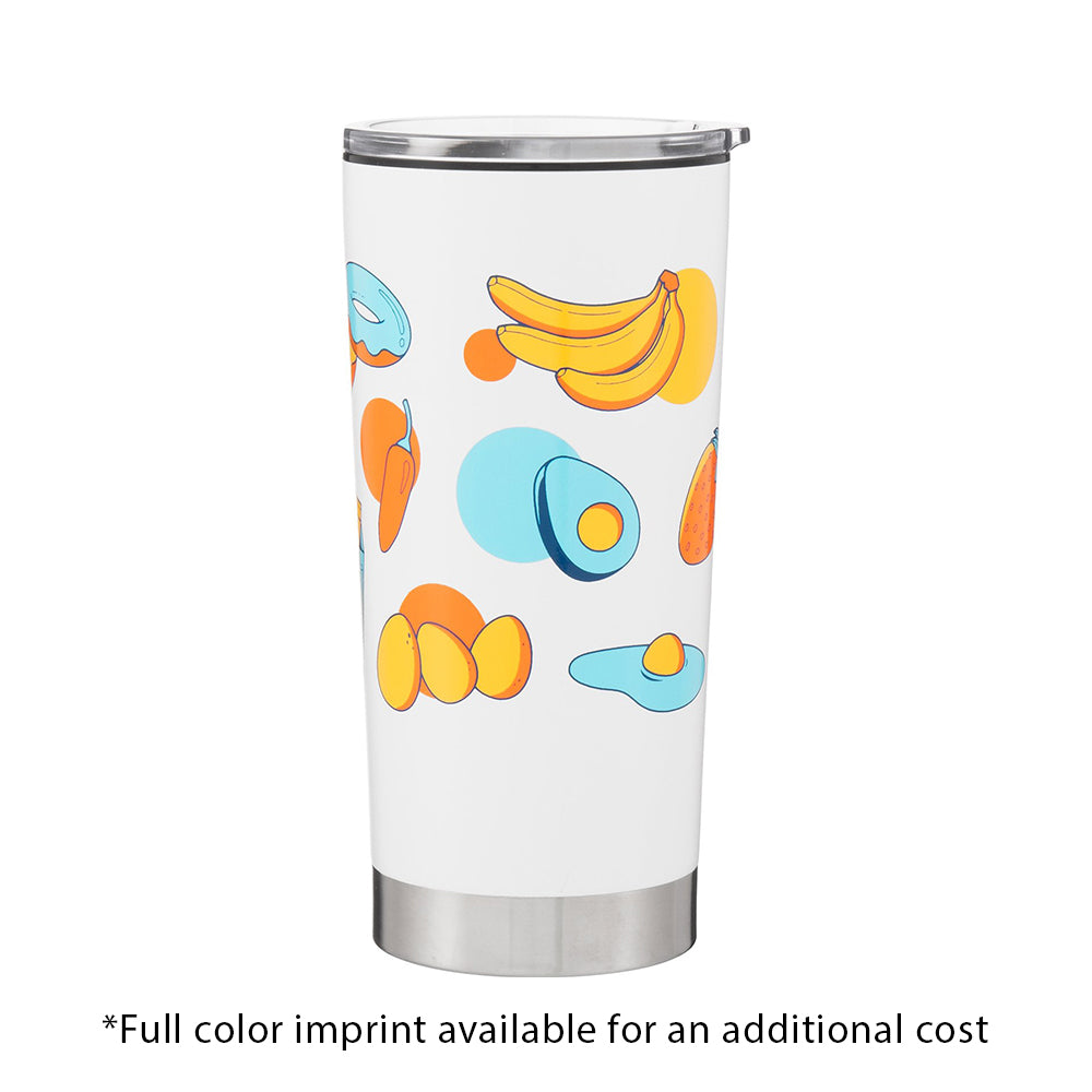 Customized h2go® 20 oz Fargo Recycled Stainless Steel Tumbler in blue with logo.