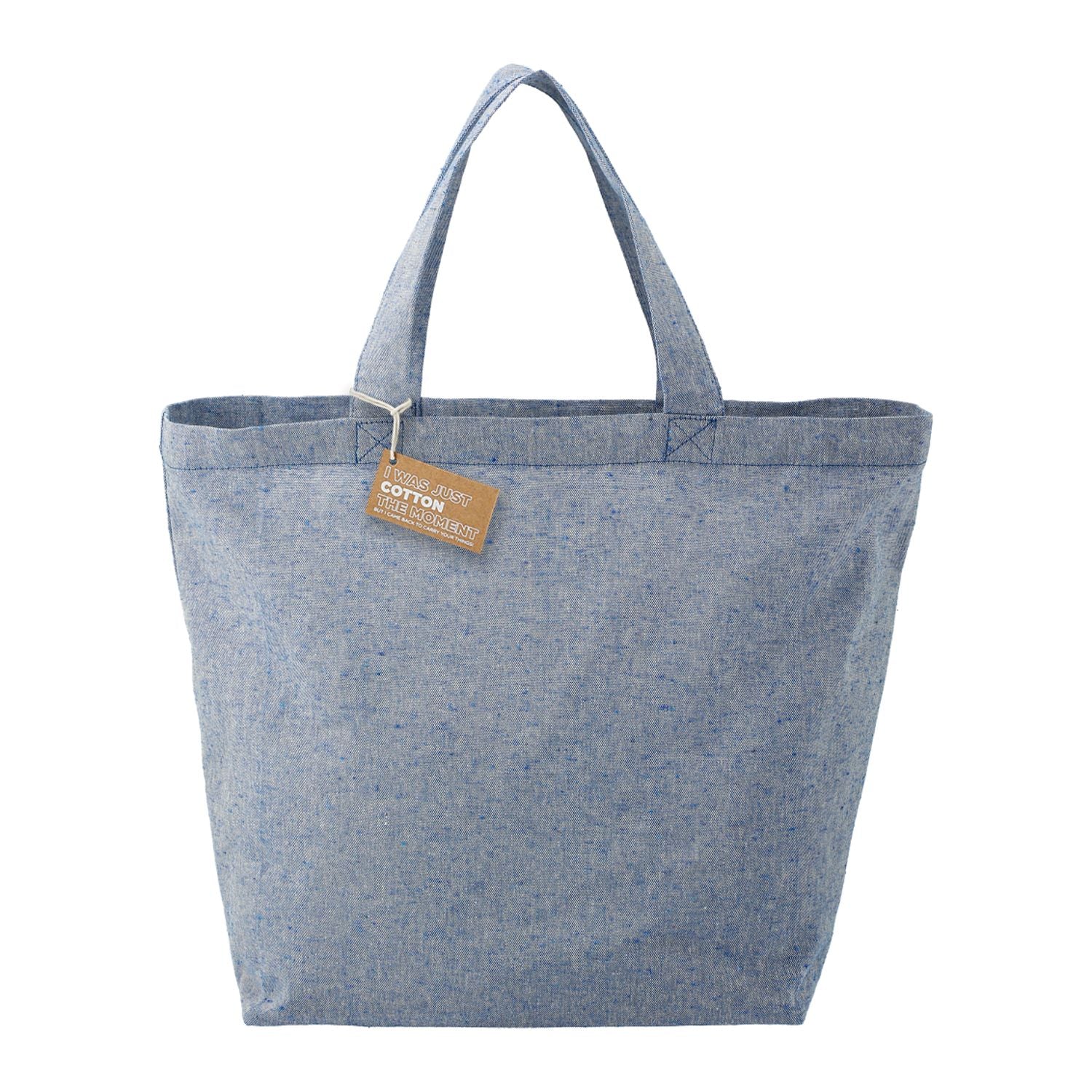 Custom Branded Recycled 
 Cotton Twill Grocery Tote blue.
