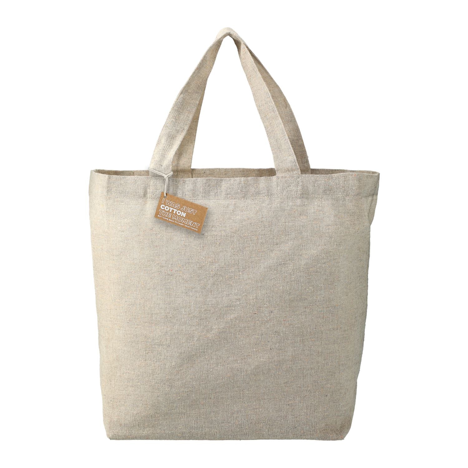 Custom Branded Recycled 
 Cotton Twill Grocery Tote natural.