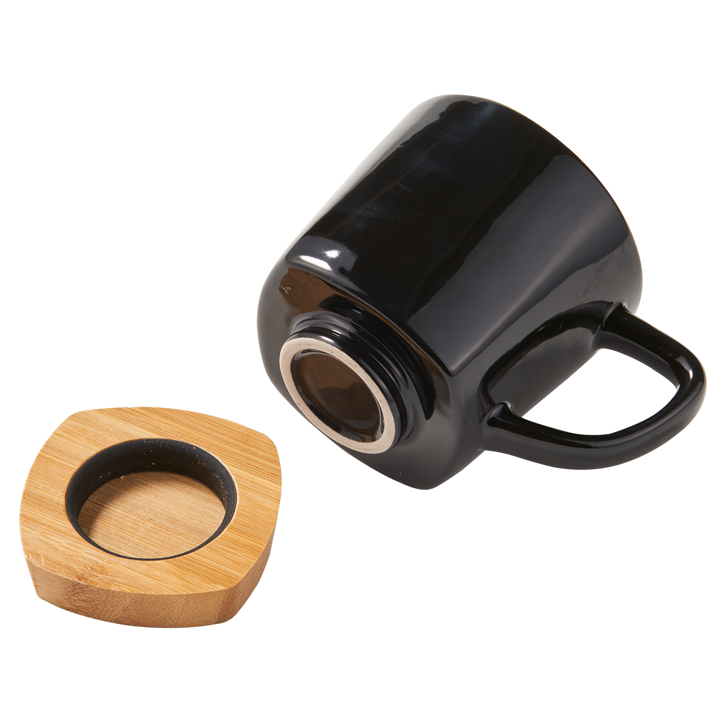 11 oz Ceramic Mug with Removable Bamboo Coaster