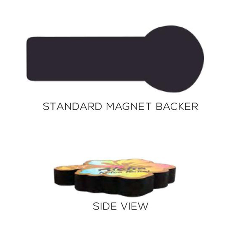 Custom-Shaped Bamboo Magnet, standard backing.