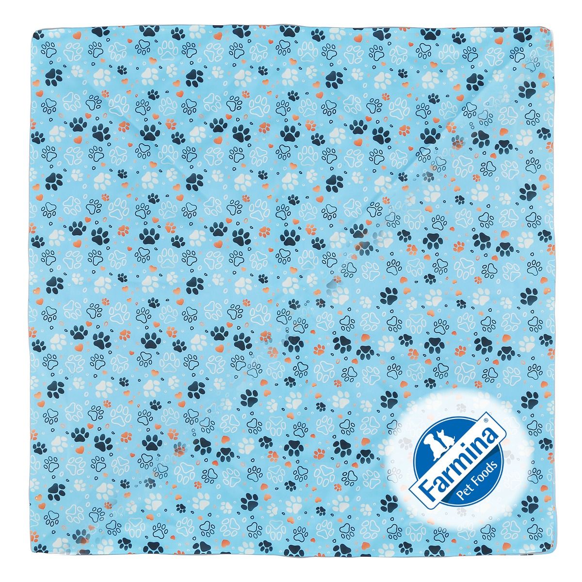 Our recycled Poly (rPET) dog bandana showing full-color customization.