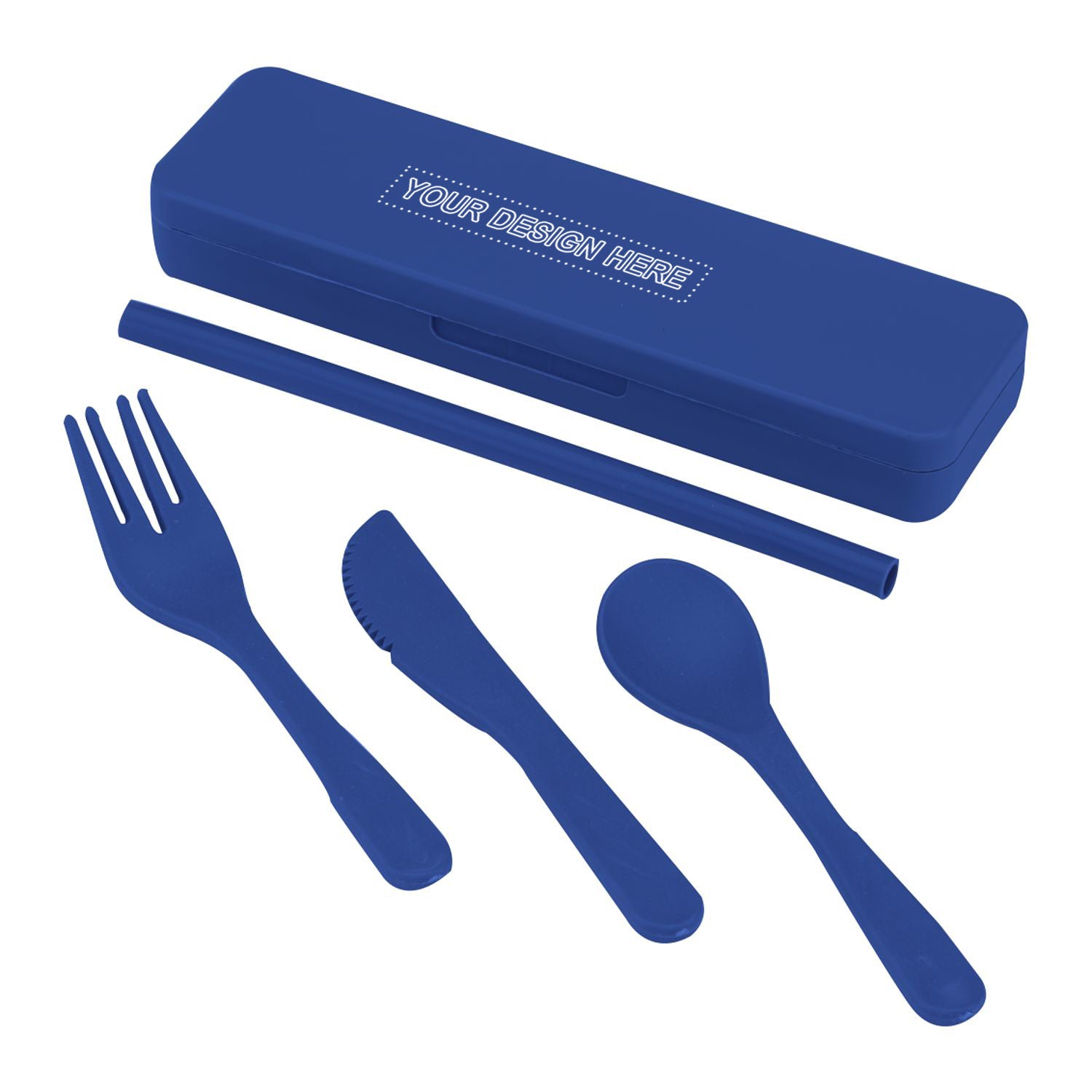 Recycled Plastic Utensil To Go Set with cream logo