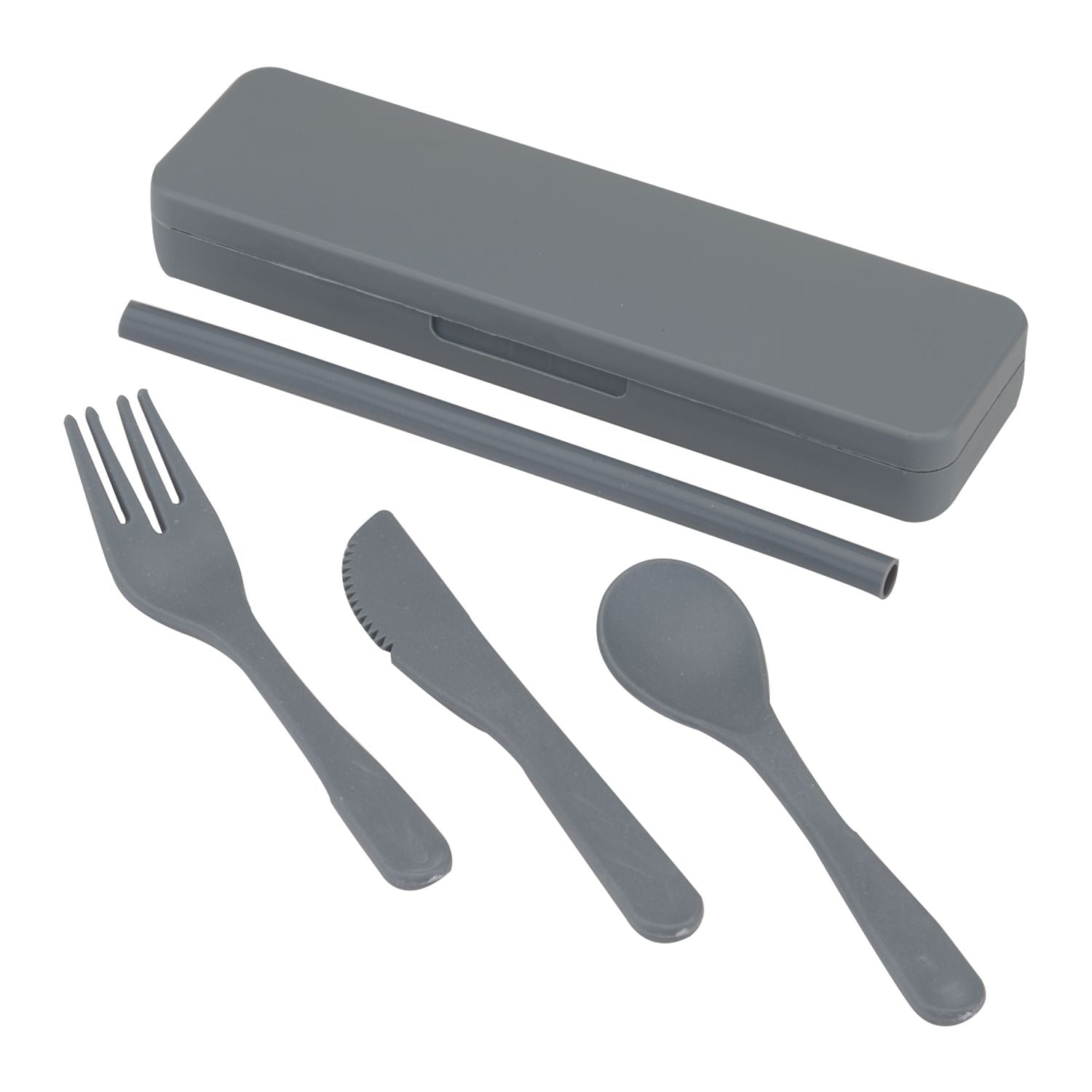 Recycled Plastic Utensil To Go Set in gray.