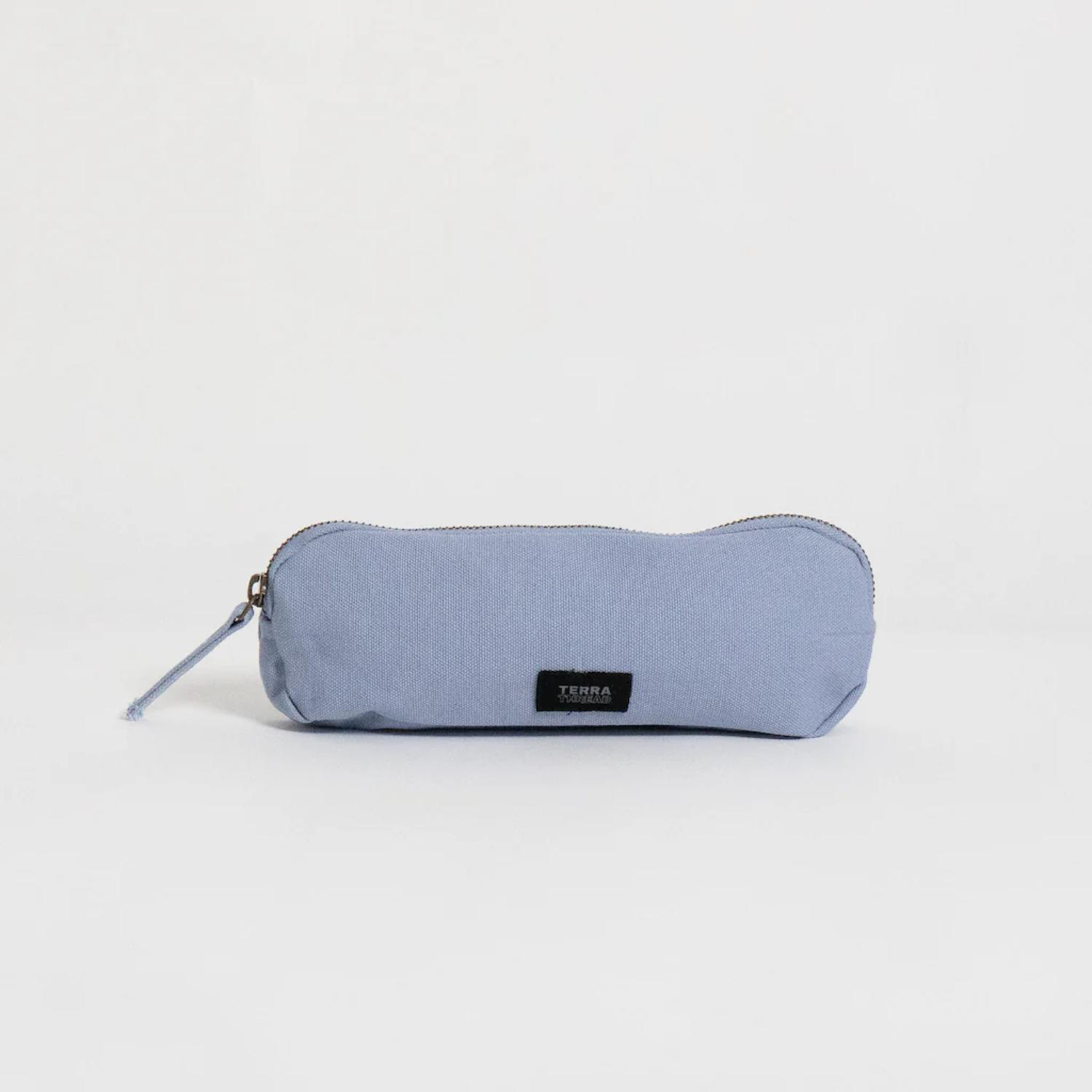 TERRA THREAD® - Organic Cotton Pencil Bag Sustainable GOTS & Fair Trade Certified in purple.